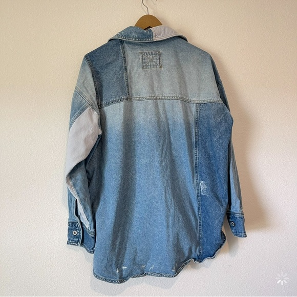 FREE PEOPLE- We The Free x Mountain Roads - oversized- Jean Shirt Jacket - Picture 16 of 16